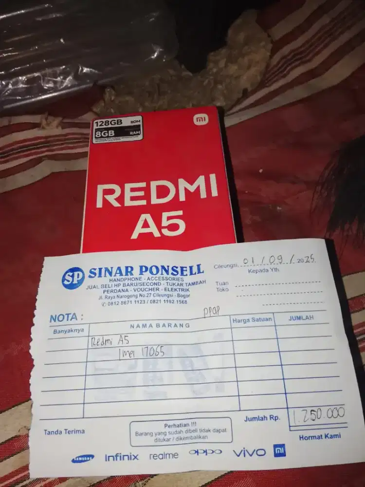 Redmi a5 4/128 lengkap