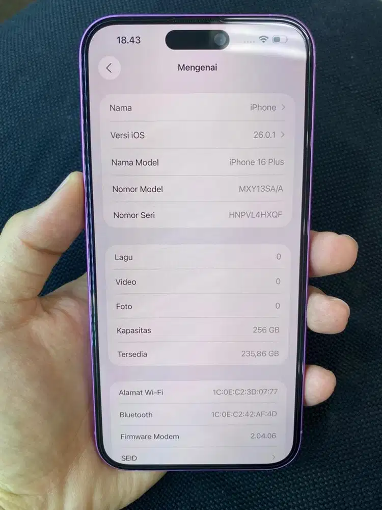 Iphone 16 plus 256 bh 100 blibli