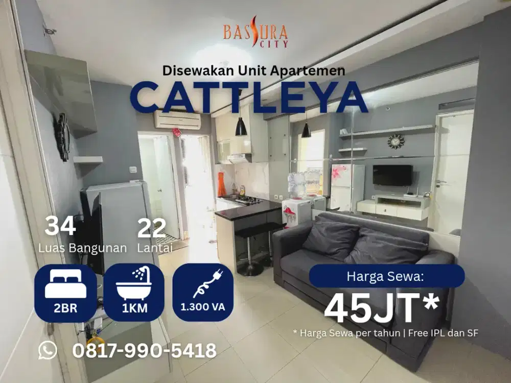 Sewa tahunan apartemen Bassura City tower Cattleya type 2BR call Maula