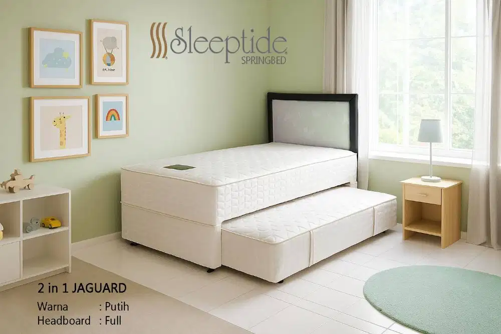 SLEEPTIDE Springbed 2in1 Jaguard Putih - Headboard Full