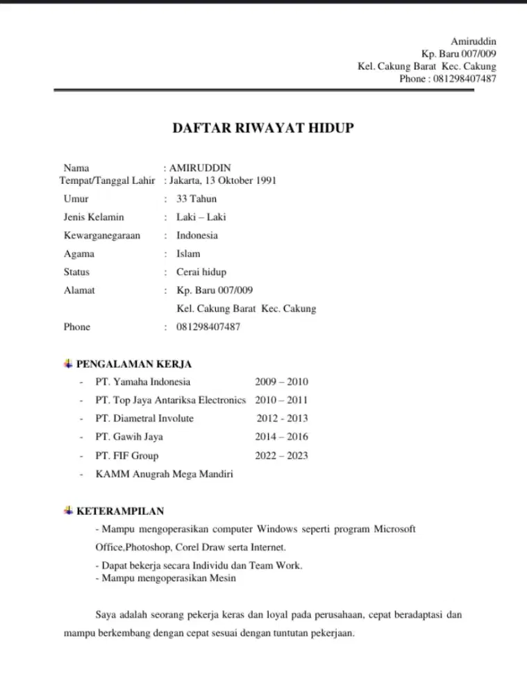 Butuh pekerjaan cepat