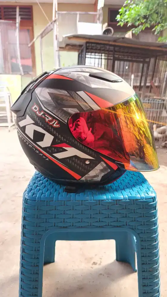 Helm KYT DJ Maru Black Doff Gun Metal