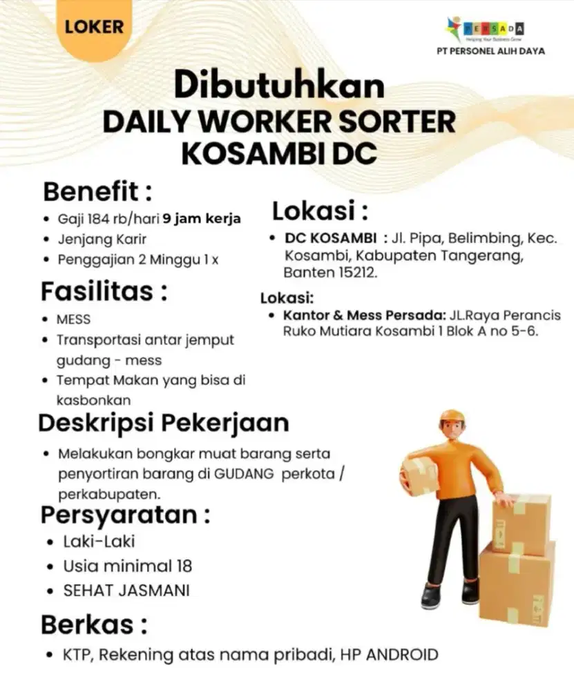 INFO LOWONGAN KERJA TANPA ADM