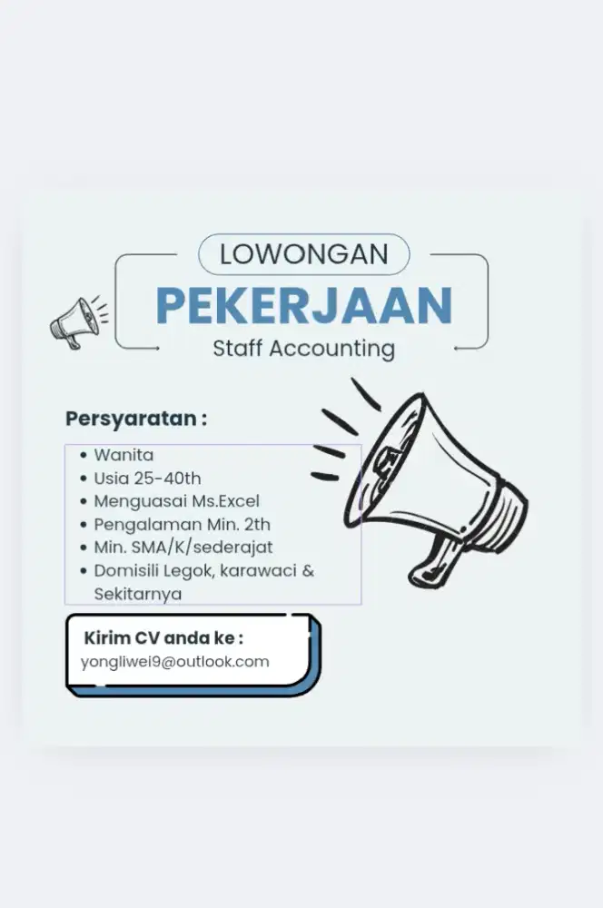 Dibutuhkan Segera Accounting