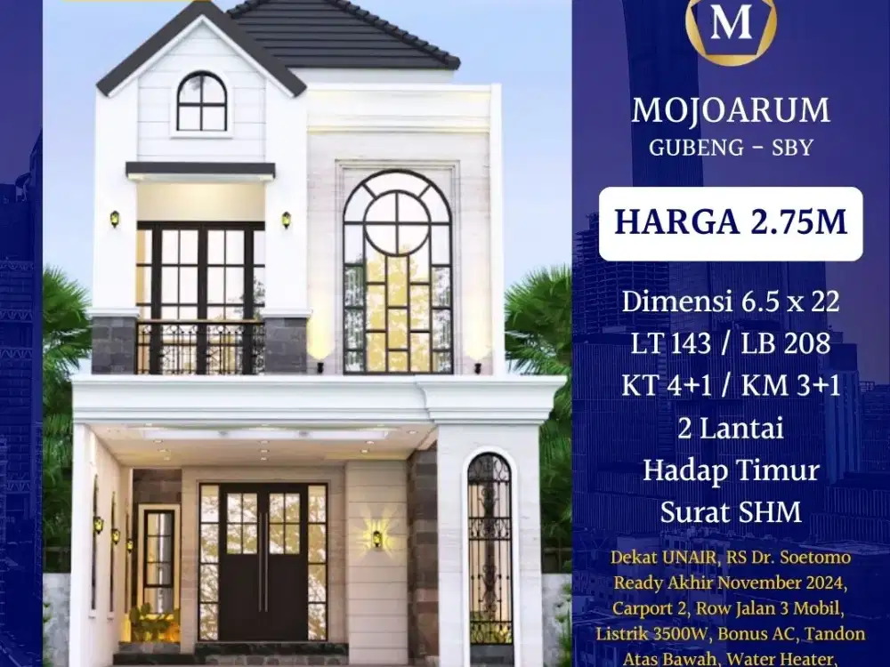 JUAL RUMAH BARU MOJOARUM SURABAYA SHM MODERN GRESS