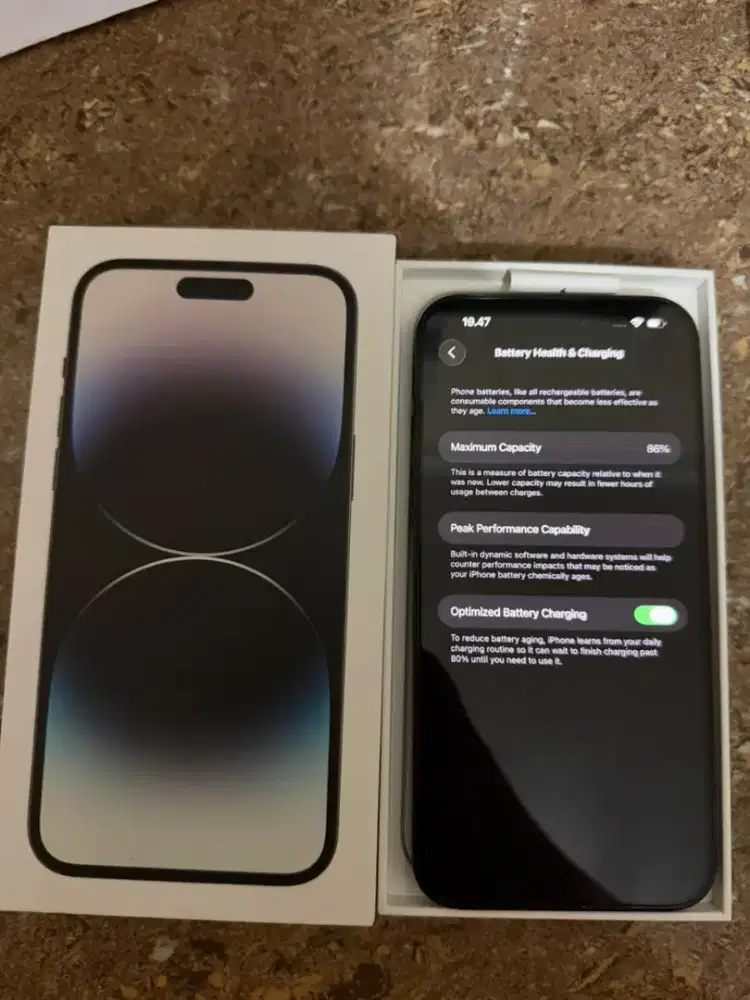 Iphone 14 pro max ibox 128gb BH 86% lengkap mulus