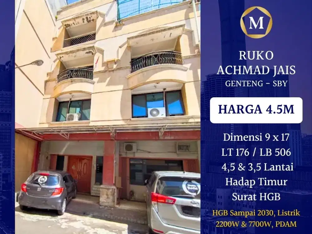 JUAL RUKO ACHMAD JAIS SURABAYA GENTENG PUSAT KOTA