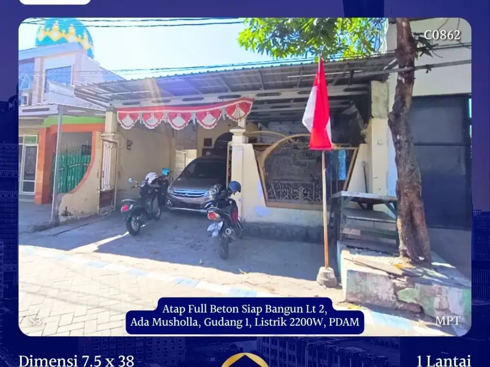 JUAL RUMAH MOJOKLANGGRU SURABAYA SHM SIAP BANGUN LT 2