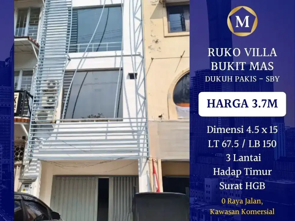 JUAL RUKO VILLA BUKIT MAS SURABAYA NOL JALAN RAYA