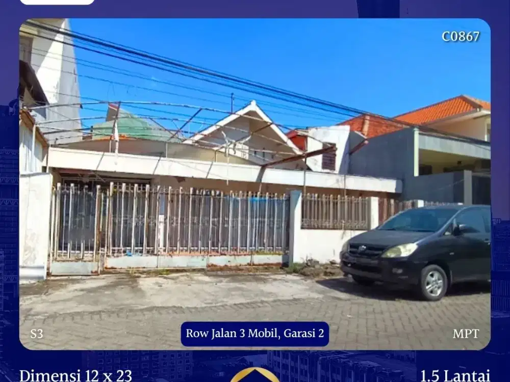 JUAL RUMAH MOJOARUM SURBAYA SHM ROW JALAN 3 MOBIL