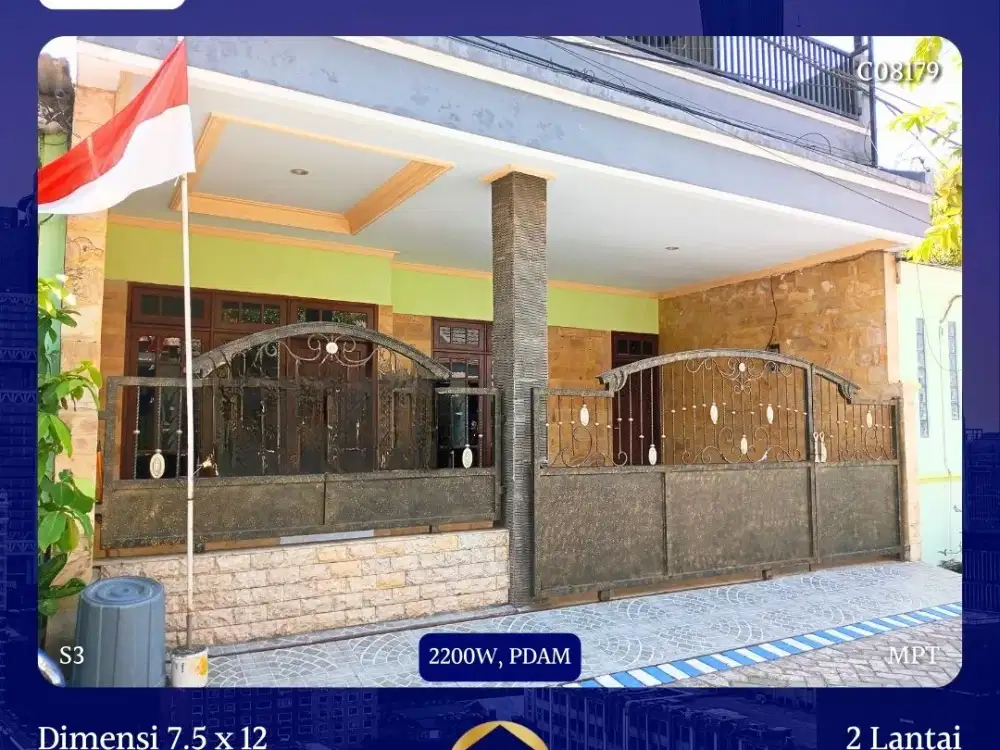 JUAL RUMAH BABATAN INDAH WIYUNG SURABAYA 1.3M