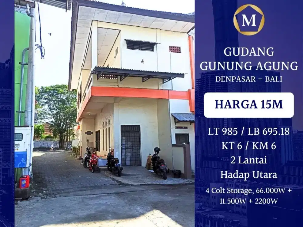 Dijual Gudang Gunung Agung Bali Denpasar ada 4 Colt Storage Siap Pakai Strategis