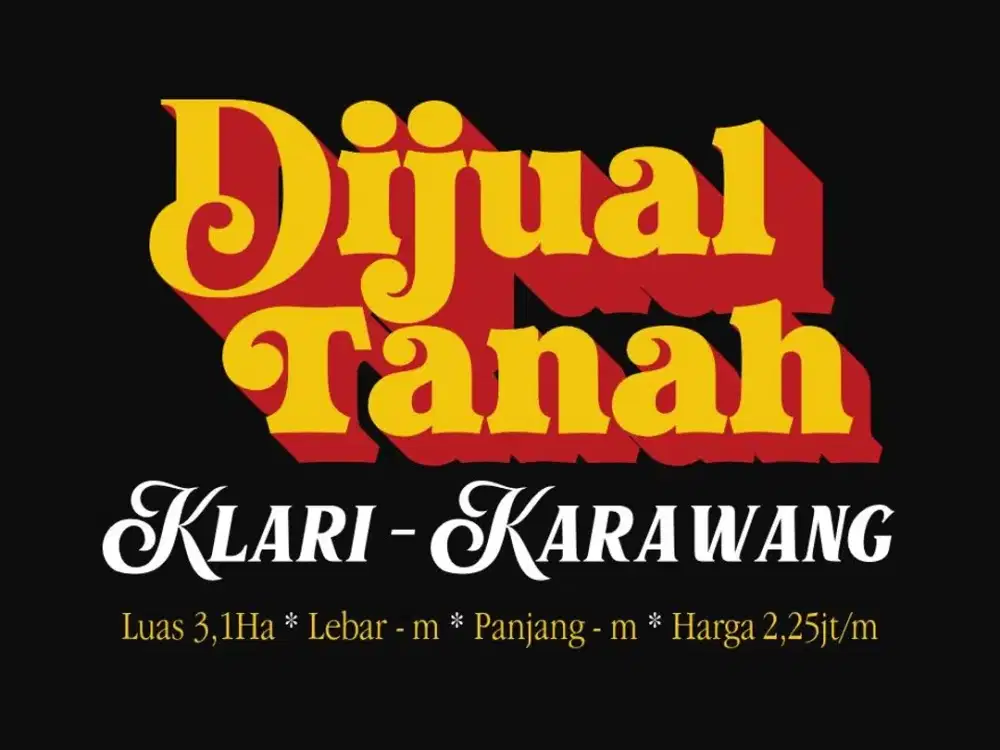 JUAL TANAH  MURAH DI, KLARI, KARAWANG TIMUR, KARAWANG,