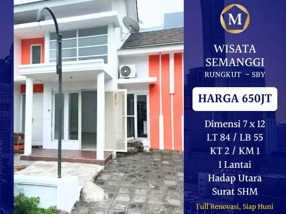 DIJUAL RUMAH WISATA GREEN SEMANGGI SURABAYA WONOREJO RUNGKUT