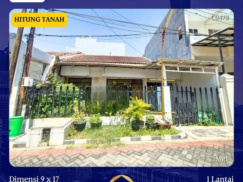 JUAL HITUNG TANAH RUMAH MULYOSARI TENGAH SURABAYA SHM