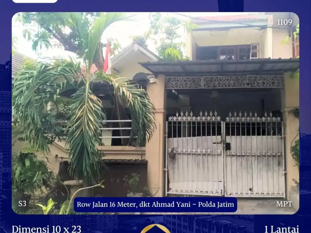 JUAL RUMAH KEBONSARI SURABAYA GAYUNGAN SHM ROW BESAR