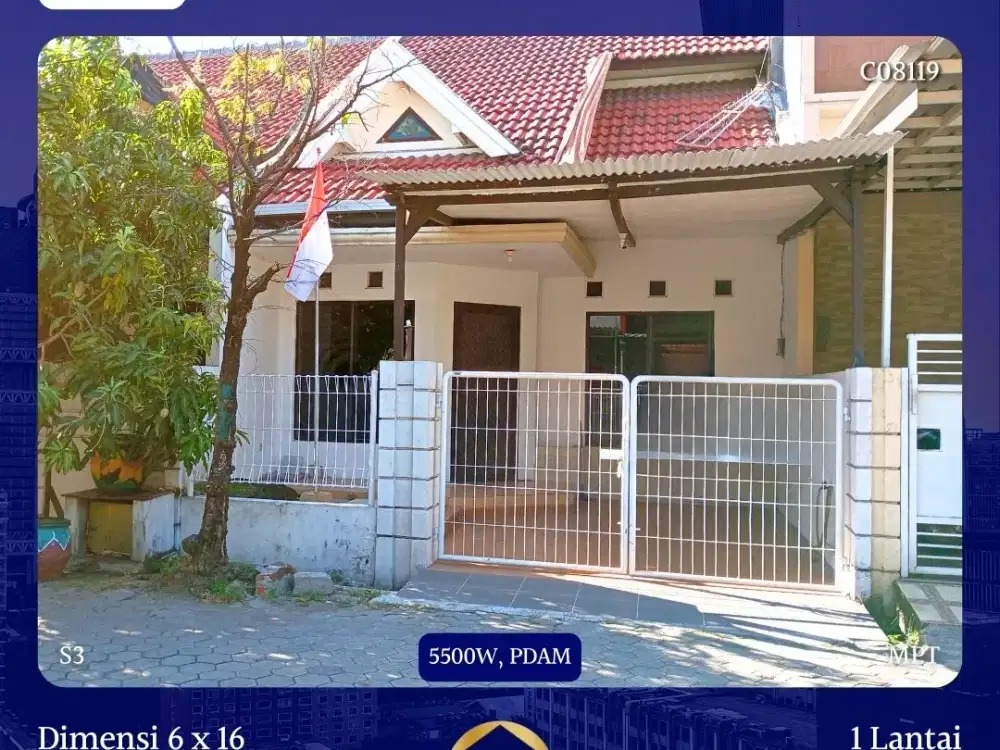 JUAL RUMAH TAMAN PONDOK INDAH WIYUNG SURABAYA SHM 1.2M