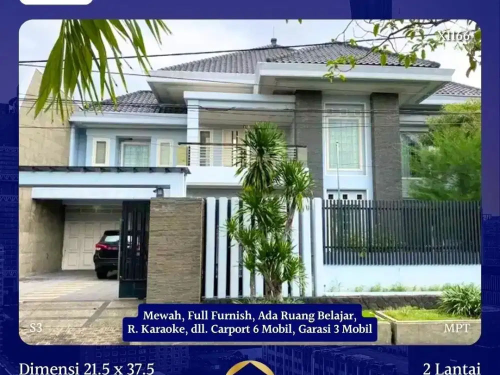 Dijual Rumah Klampis Wisma Mukti Surabaya Sukolilo SHM Mewah Full Furnish dkt Manyar