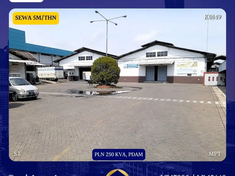 Dijual Pabrik Gudang Margomulyo Surabaya HGB Tanah Letter L bisa Sewa 5M/thn