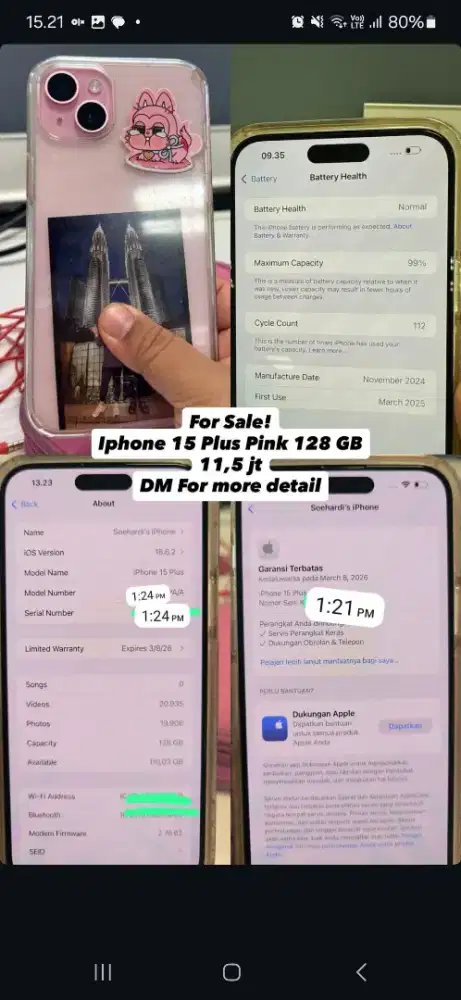 Iphone 15 Plus Pink 128gb Ex Ibox