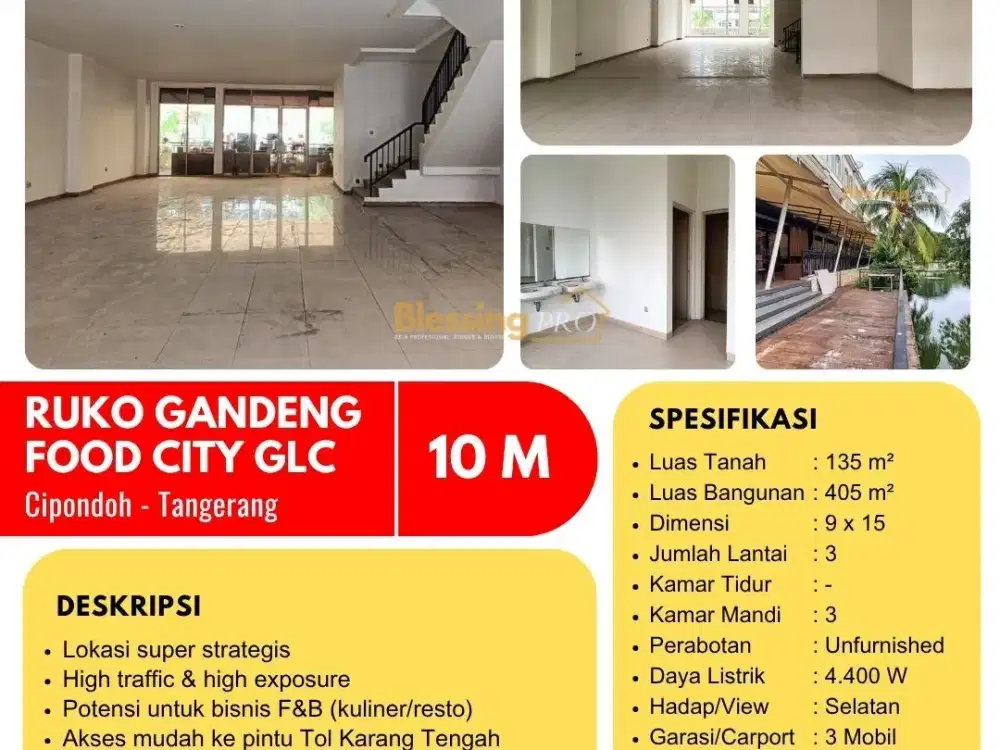 Dijual Ruko Gandeng di Greenlake City
