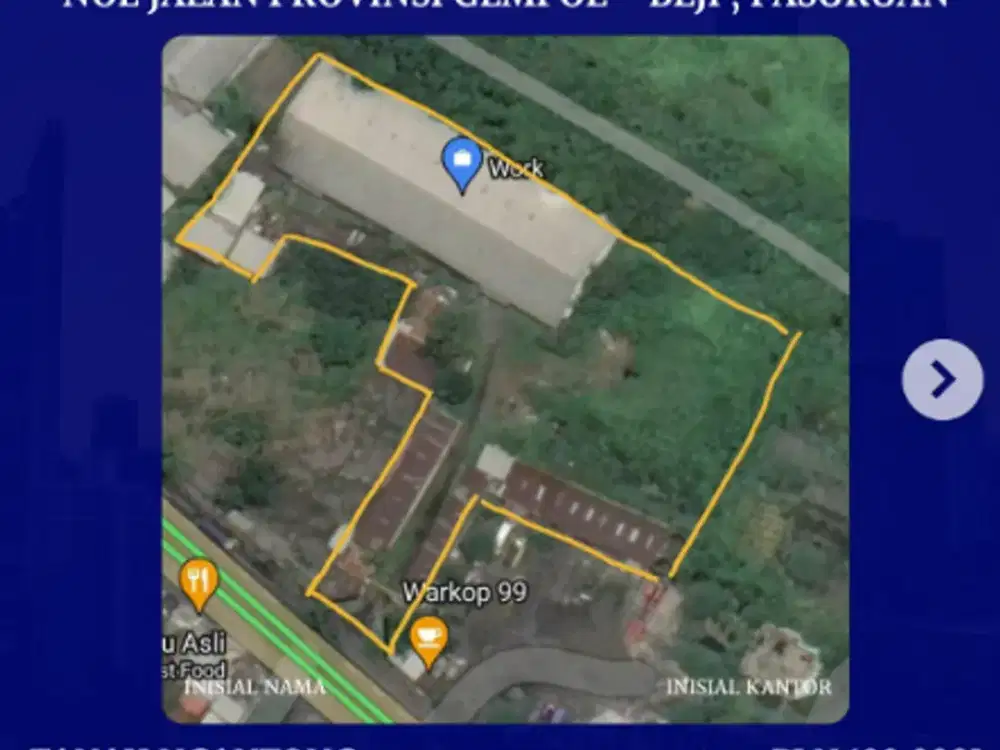 JUAL TANAH GUDANG INDUSTRI BEJI PASURUAN SHM NGANTONG