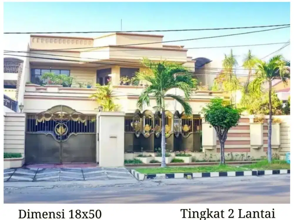 JUAL RUMAH RAYA KERTAJAYA INDAH SURABAYA MEWAH BESAR LUAS KLASIK