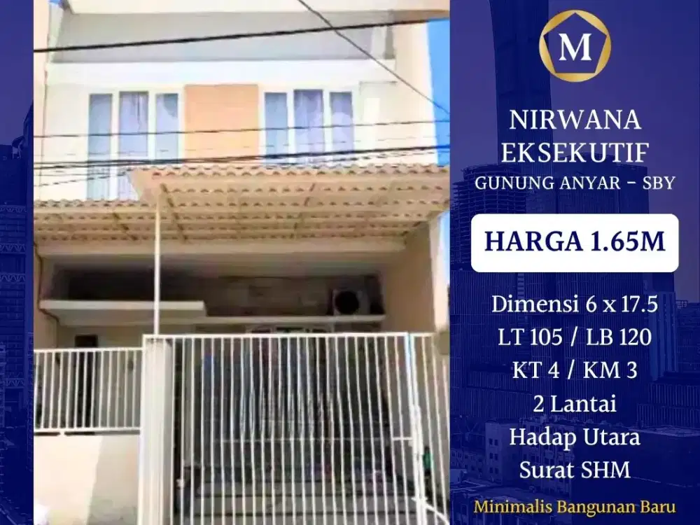 JUAL RUMAH NIRWANA EKSEKUTIF SURABAYA RUNGKUT GUNUNGANYAR