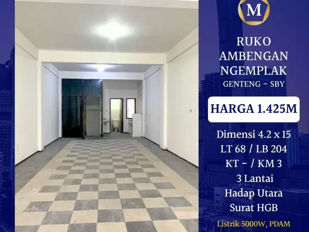 JUAL RUKO AMBENGAN NGEMPLAK SURABAYA GENTENG KOSONGAN