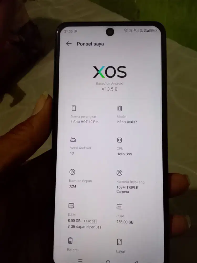 Jual infinix hot 40 pro 8/256 hp only