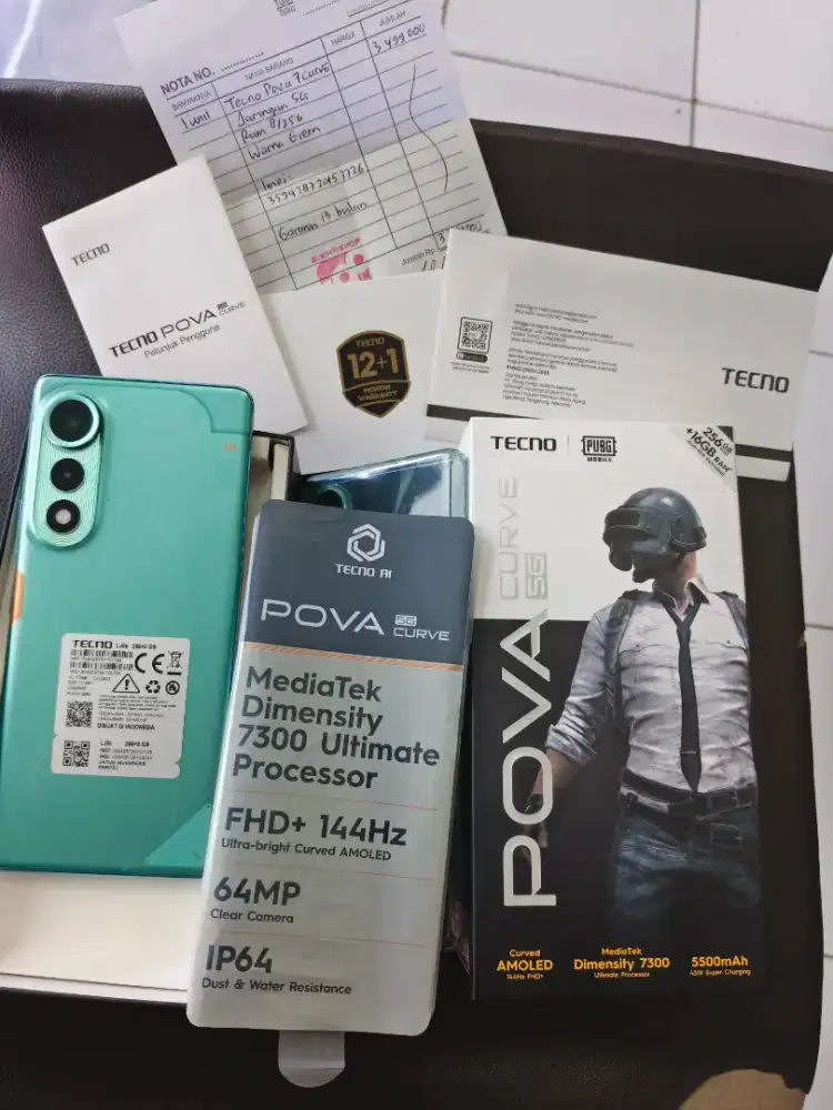 Tecno Pova Curve 5G 8+8/256,Baru 3 Bulan,Fulset,Garansi Resmi,No Minus