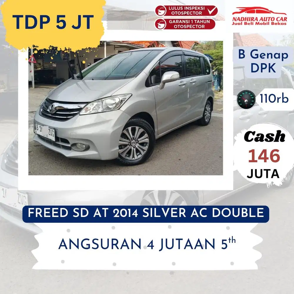 Promo TDP 5 Juta Honda Freed 2014 Bensin