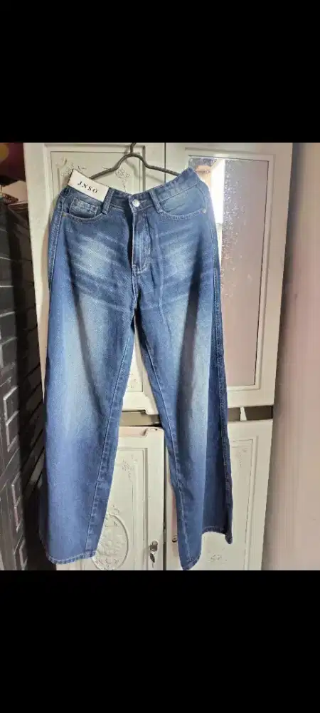 baggy jeans JINISO dan Rok jeans belah samping