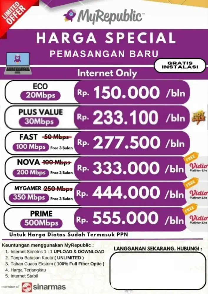 Promo Wifi My Republic Terbaru 2025