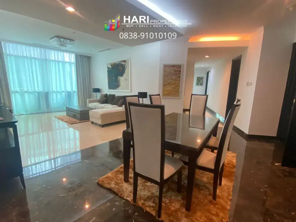 FOR RENT Apartment Bellagio Mansion Mega Kuningan 3BR Beside Hotel Ritz Carlton - Private Lift Furnished Close to LRT MRT BUSWAY One satrio