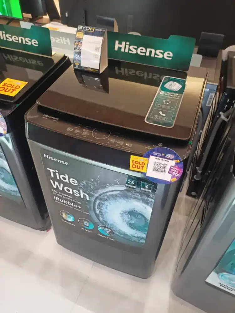 MESIN CUCI HISENSE TOP LOAD WASHER TIPE WTF105F50 KAPASITAS 10,5KG