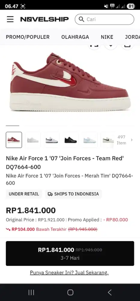 Sepatu Nike air force 1 original