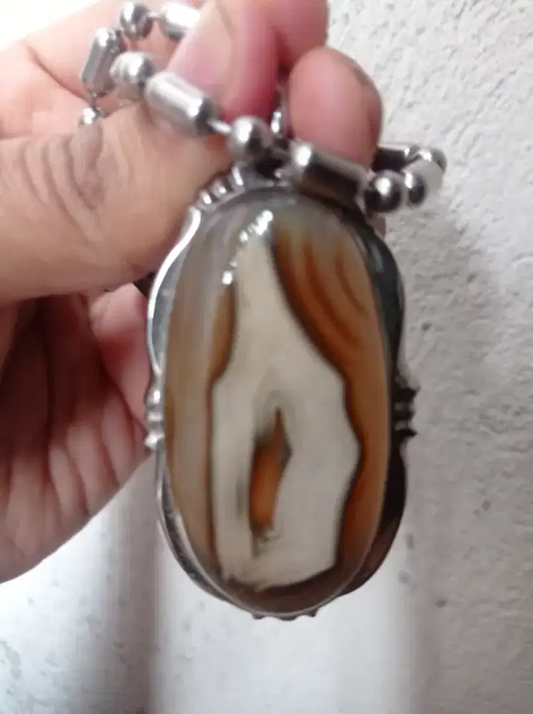 Liontin batu akik motif ( bkn bacan, pirus persia )