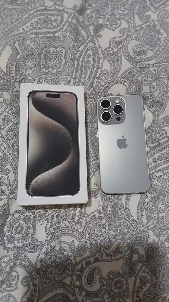 Iphone 15 Pro Natural Titanium 128 GB Digimap indonesia fullset