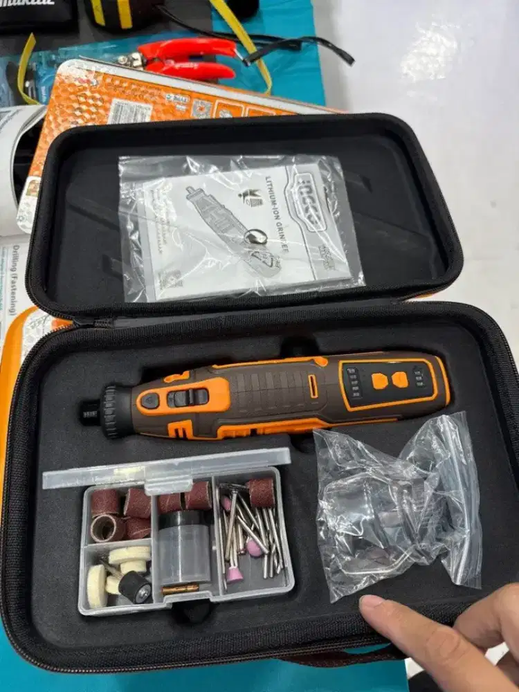 INGCO Mini Gerinda Grinder Tools Wireless Original Peralatan 8V