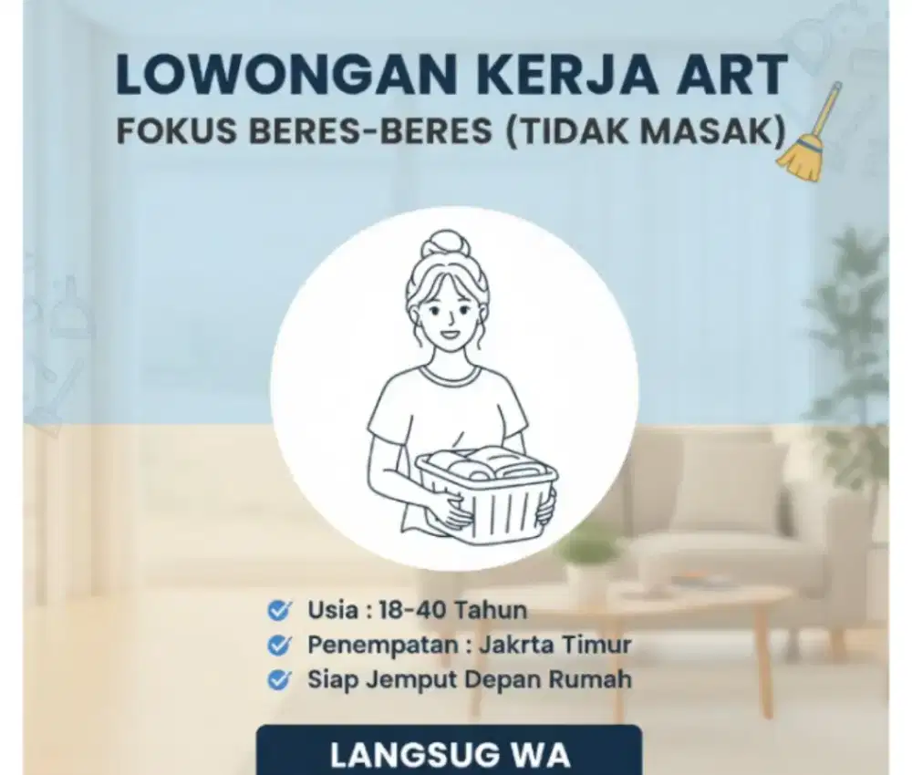 dibuka lowongan kerja art baby sitter dan penjaga lansia
