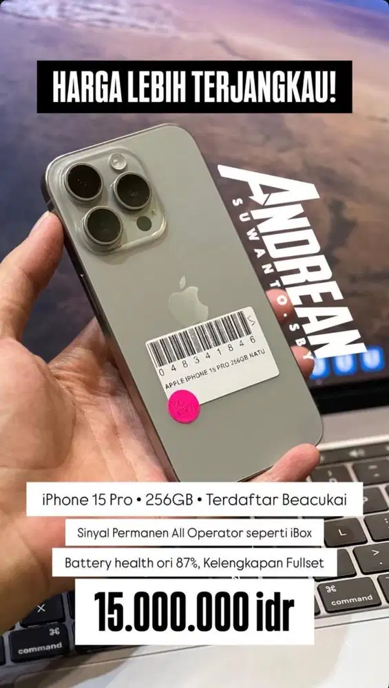 Second Iphone 15 Pro 256GB Bea Cukai