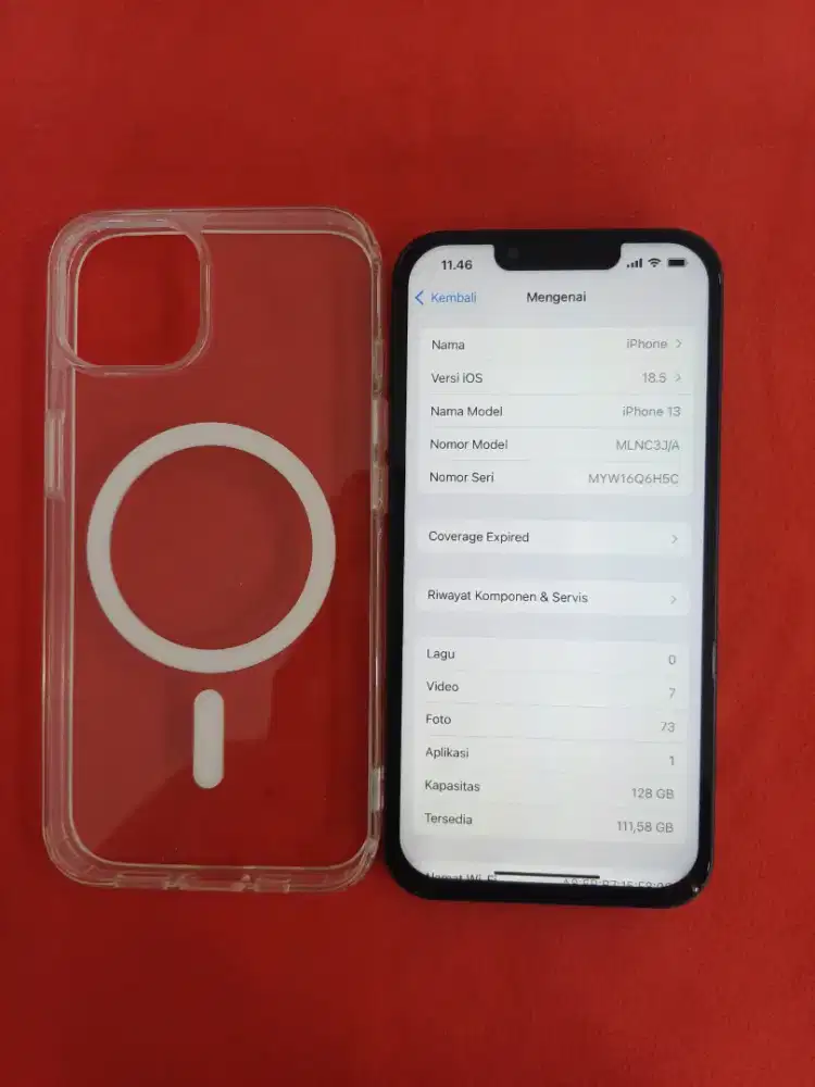 Iphone 13 128 inter unit charger .Prnah gntian lcd sntuhan normal