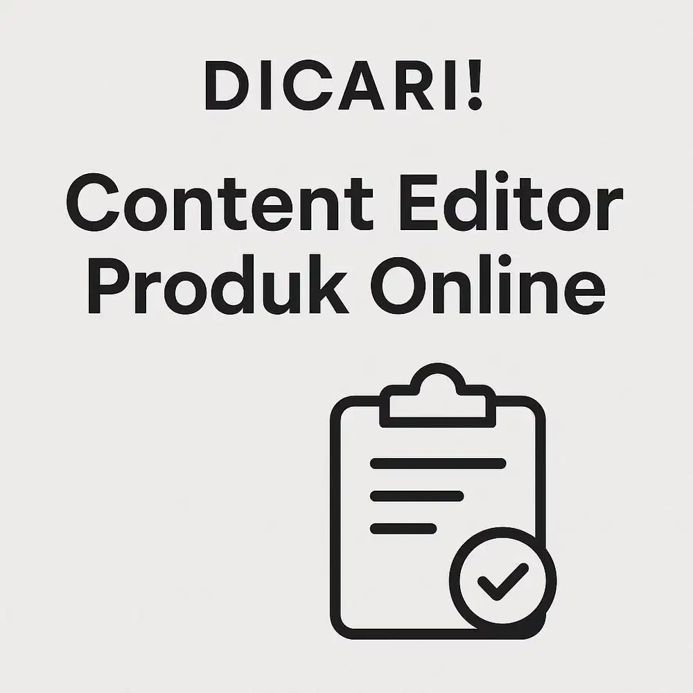 Lowongan kerja Dicari editing produk untuk marketplace kerja wfh