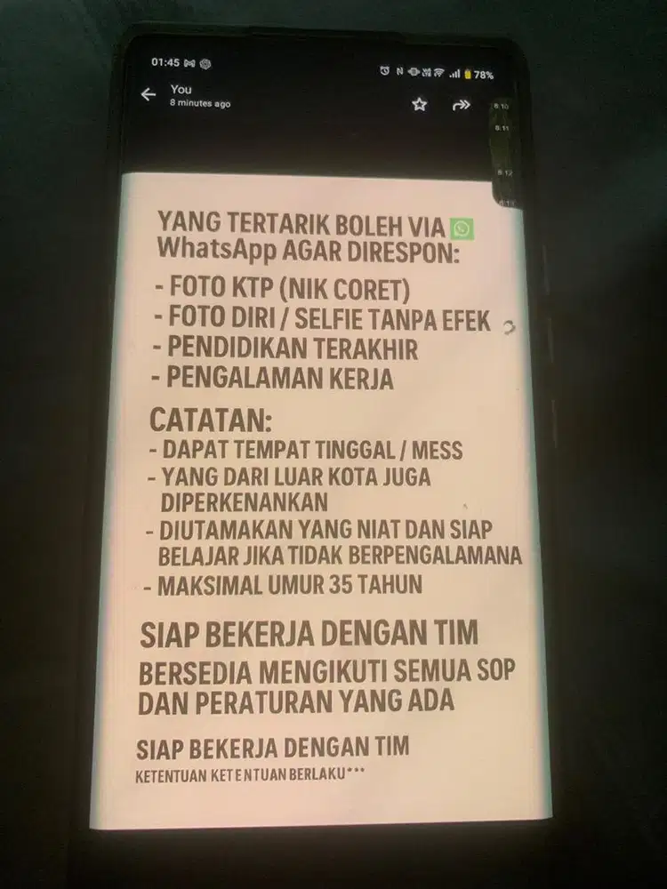 Dibutuhkan karyawati / wanita kerja laundry