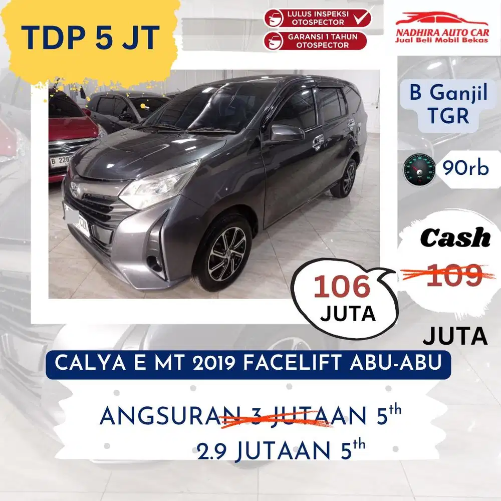 Promo TDP 5 Juta Toyota Calya 2019 MT Abu-abu