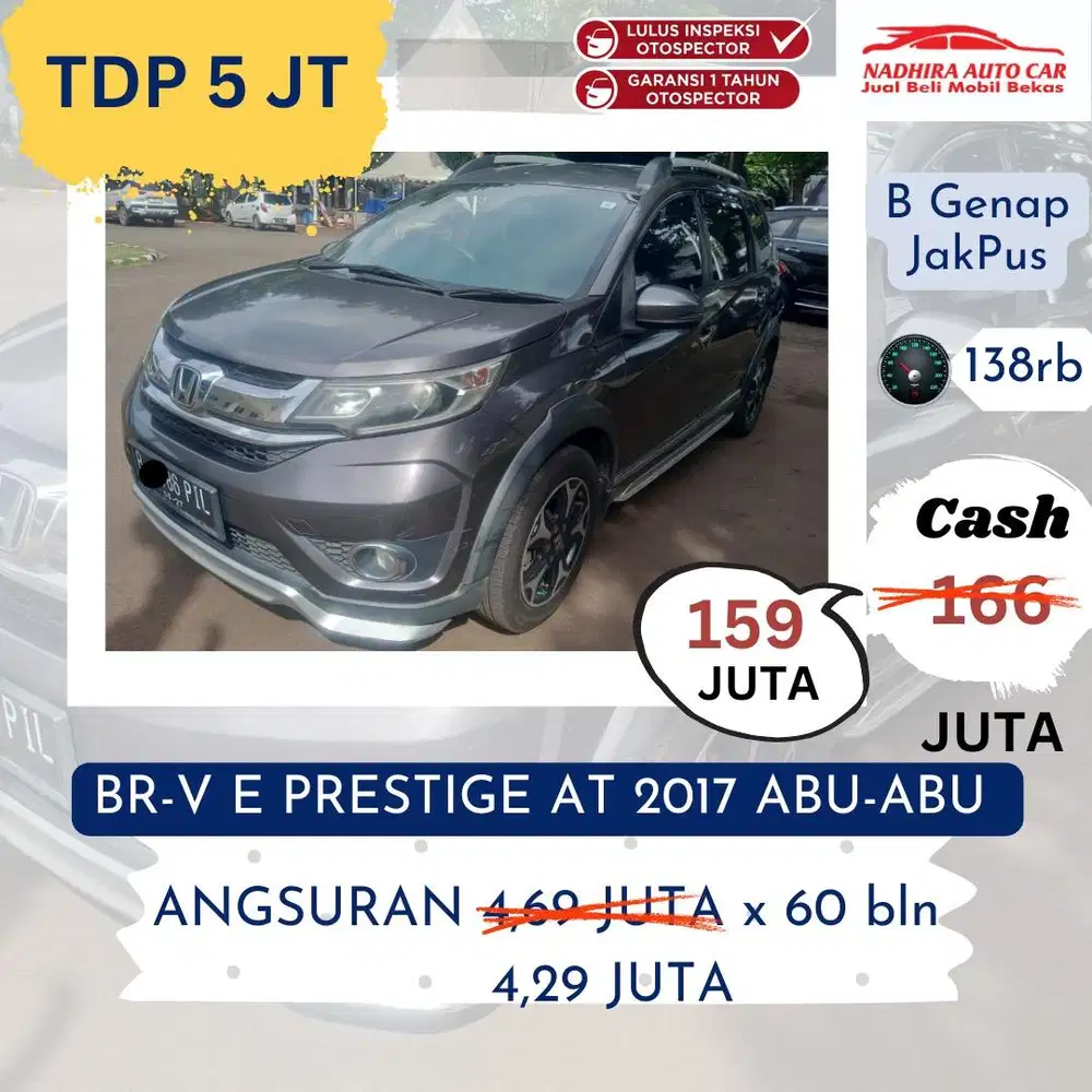 Promo TDP 5 Juta Honda BR-V 2017 AT Abu-abu