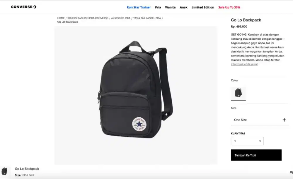 JUAL TAS CONVERSE GO LOW