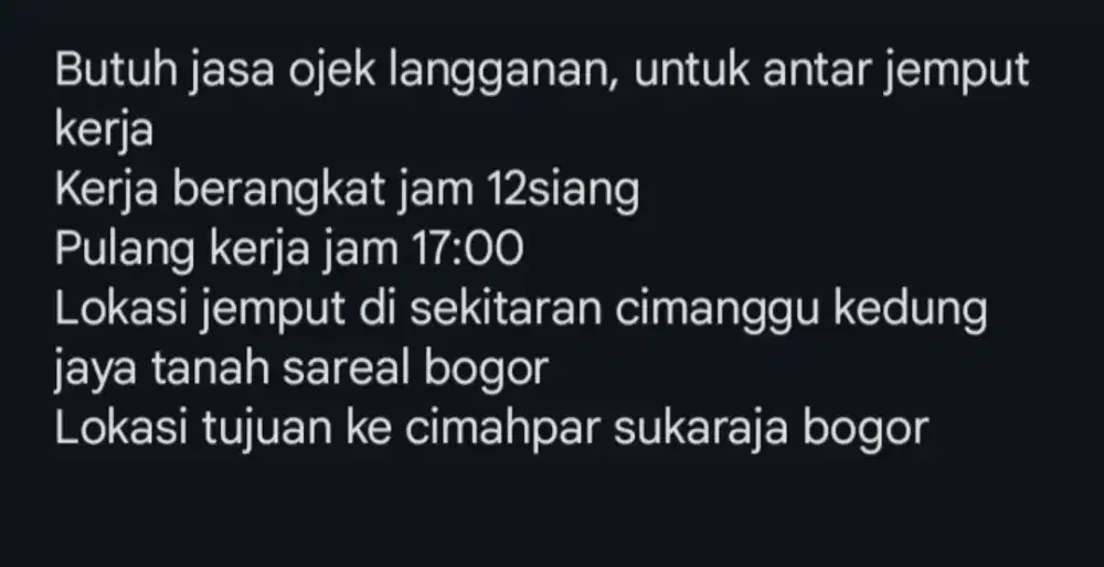 Butuh Jasa Ojek Langganan