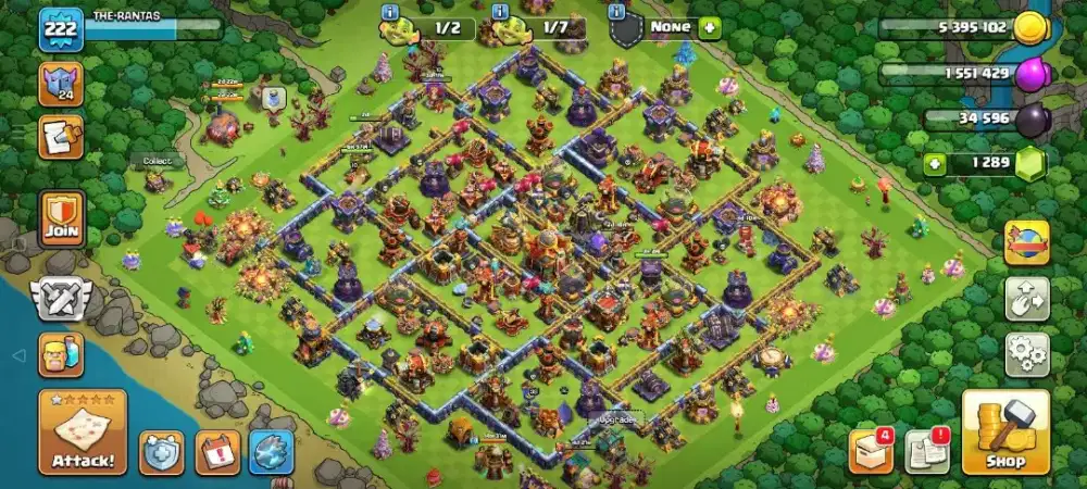 Jual akun coc th 16 second account